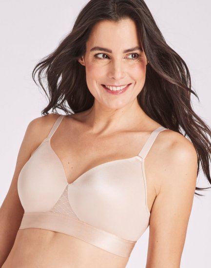 Bali One Smooth U Bounce Control Wireless Bra Almond Sale Online - Click Image to Close