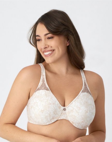 Bali Passion for Comfort Minimizer Underwire Bra Fan Leaf Print Sale Online - Click Image to Close