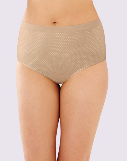 Bali Comfort Revolution Microfiber Brief, 3-Pack Nude/Light Beige/Nude w/White Dot Sale Online - Click Image to Close