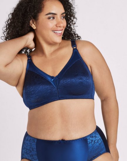 Bali Double Support Lace Wireless Bra In The Navy Sale Online - Click Image to Close