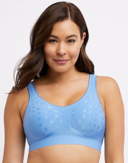 Bali Comfort Revolution ComfortFlex Fit Shaping Wireless Bra Lightest Blue Dot Sale Online - Click Image to Close