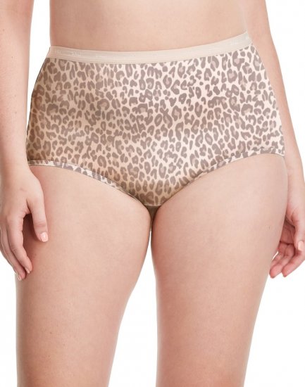 Bali Full-Cut-Fit Stretch Cotton Brief Buff Blush Animal Print Sale Online - Click Image to Close