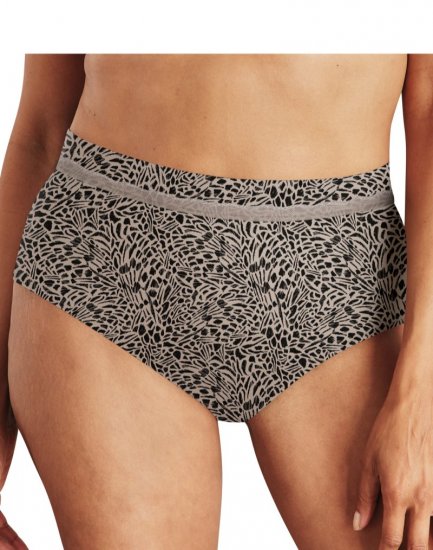 Bali One Smooth U® Modern Microfiber Brief Sandstorm Print/Black Evening Sale Online - Click Image to Close