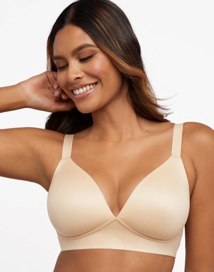 Bali Comfort Revolution T-Shirt Wireless Bra, Soft Touch Almond Sale Online - Click Image to Close