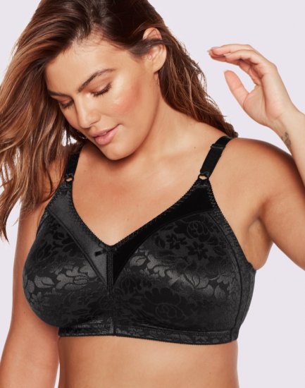 Bali Double Support Lace Wireless Bra Black Sale Online - Click Image to Close