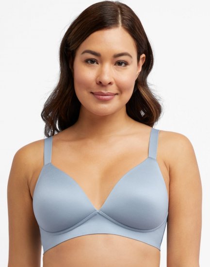 Bali Comfort Revolution T-Shirt Wireless Bra, Soft Touch Soft Blue Grey Sale Online - Click Image to Close