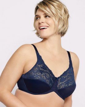 Bali Lilyette by Bali Minimizer Underwire Bra Sailor Blue Sale Online