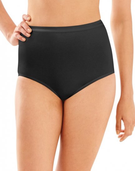 Bali Full-Cut-Fit Stretch Cotton Brief Black Sale Online - Click Image to Close