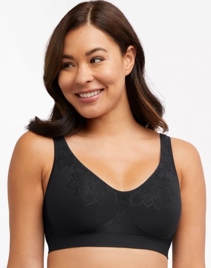 Bali Comfort Revolution ComfortFlex Fit Seamless 2-Ply Wireless Bra Black Aztec Sale Online - Click Image to Close