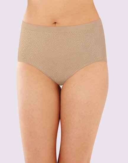 Bali Comfort Revolution Microfiber Brief, 3-Pack Light Beige Damask/White Damask/Nude Damask Sale Online - Click Image to Close