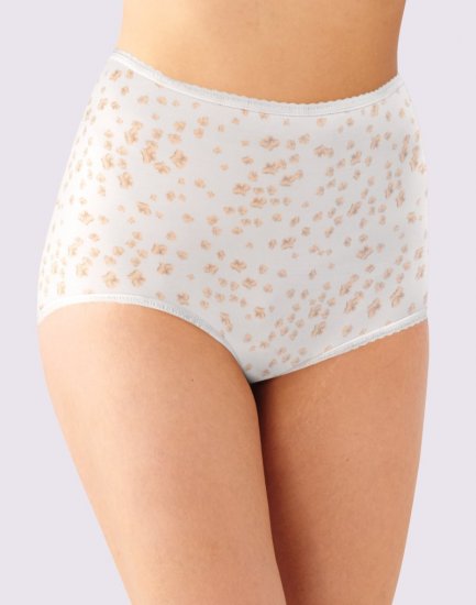 Bali Skimp Skamp Brief Panty White Floral Print Sale Online - Click Image to Close