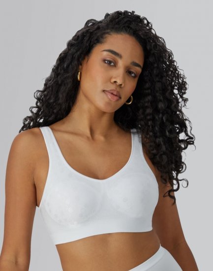 Bali Comfort Revolution ComfortFlex Fit Shaping Wireless Bra White Dot Sale Online - Click Image to Close