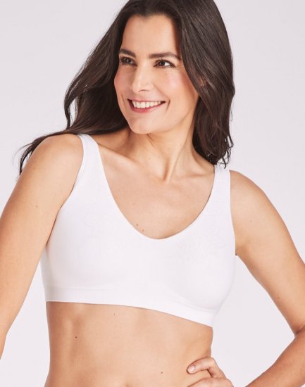 Bali Comfort Revolution ComfortFlex Fit Seamless 2-Ply Wireless Bra White Aztec Sale Online - Click Image to Close