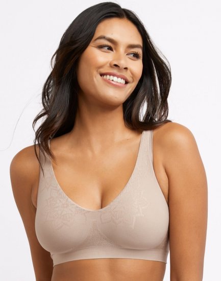 Bali Comfort Revolution ComfortFlex Fit Seamless 2-Ply Wireless Bra Evening Blush Aztec Sale Online - Click Image to Close