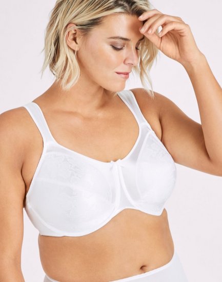 Bali Satin Tracings Underwire Minimizer Bra White Sale Online - Click Image to Close